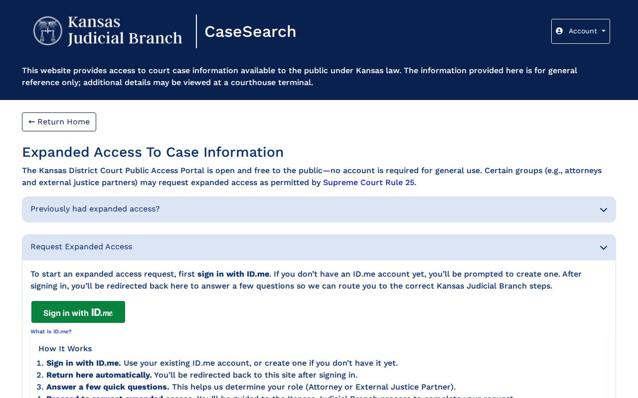 Chase County docket search registration screen