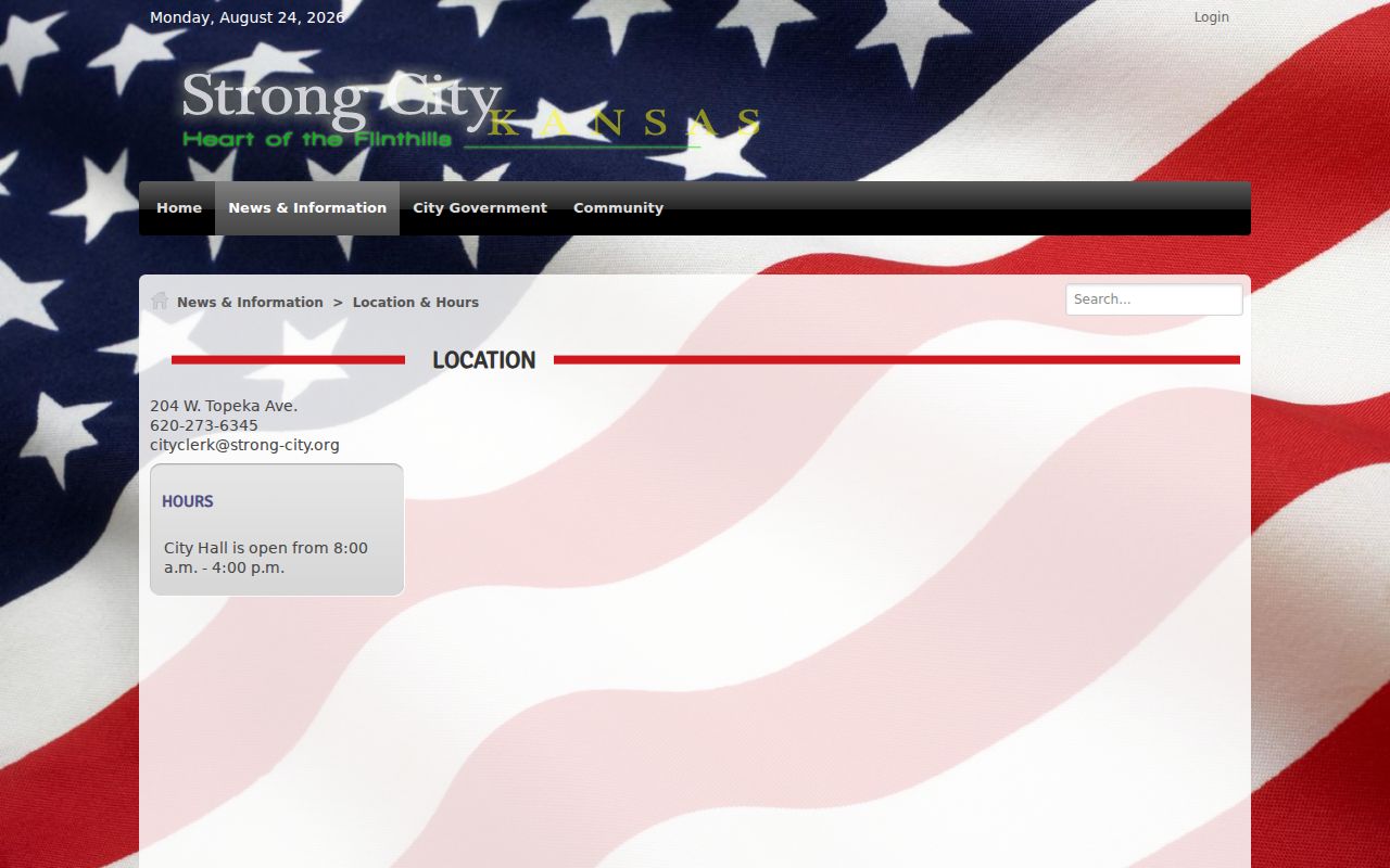 Strong City court records City Hall contact source